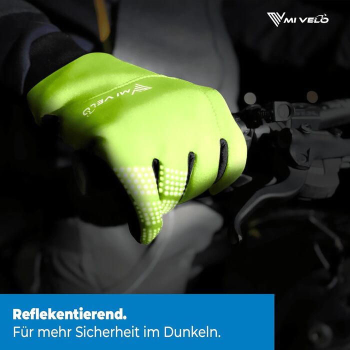Велосипедні рукавички MIVELO для чоловіків та жінок - водонепроникні з Ergo-Pad, сумісні з сенсорними екранами, зимові та перехідні рукавички, жовті, XL