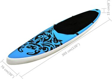 Надувна SUP-дошка vidaXL 305x76x15 см, комплект, синя