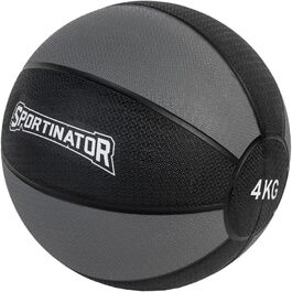 Медичний м'яч SPORTINATOR 4 кг сірий/чорний для силових і функціональних тренувань