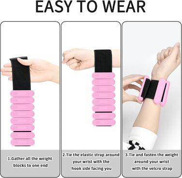 Набір манжет для ніг та зап'ясть 2шт, 1 кг (0,5 кг*2), рожевий. Підходить для фітнесу, йоги, пілатесу, ходьби та бігу.