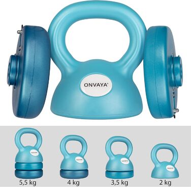Регульована гиря ONVAYA, 2-5,5 кг, набір гир, синя, компактна