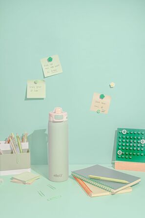 Еко-пляшка Ello Pop & Fill з нержавіючої сталі, подвійна вакуумна ізоляція, швидке наповнення, герметична кришка, термос-чашка, багаторазова, BPA Free