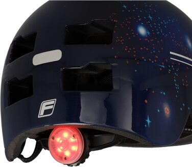 Дитячий велосипедний шолом FISCHER BMX з LED підсвіткою, для велосипеда, самоката, dirt bike, з інтегрованим заднім ліхтарем