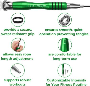 Стрибкова скакалка Huhloch Speed Rope Green