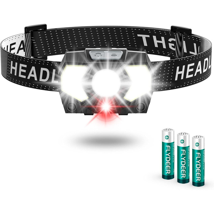 LED налобний ліхтар Lsnisni 2000 люменів (2 шт./1 шт.), 6 режимів, водонепроникний IPX5, для дітей та дорослих, кемпінг, біг, риболовля, з батарейками