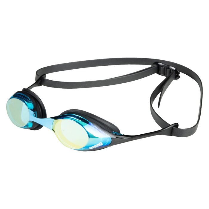 Окуляри для плавання Arena Cobra Original Swipe Mirror (NS AQUA-BLACK) - дзеркальні, антифог, UV-захист, 4 носики