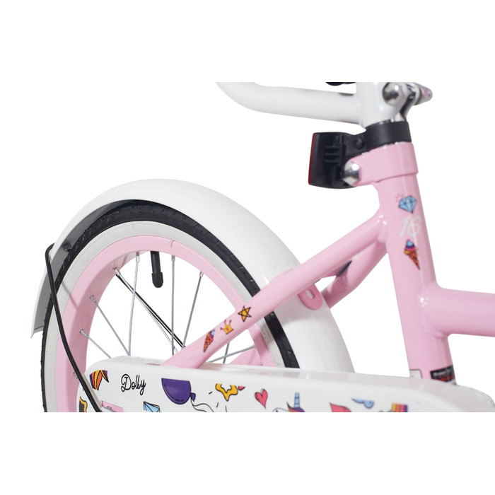 Дитячий велосипед 16 дюймів для дівчинки з ручкою-штовхачем, бічними колесами та кошиком Kimet