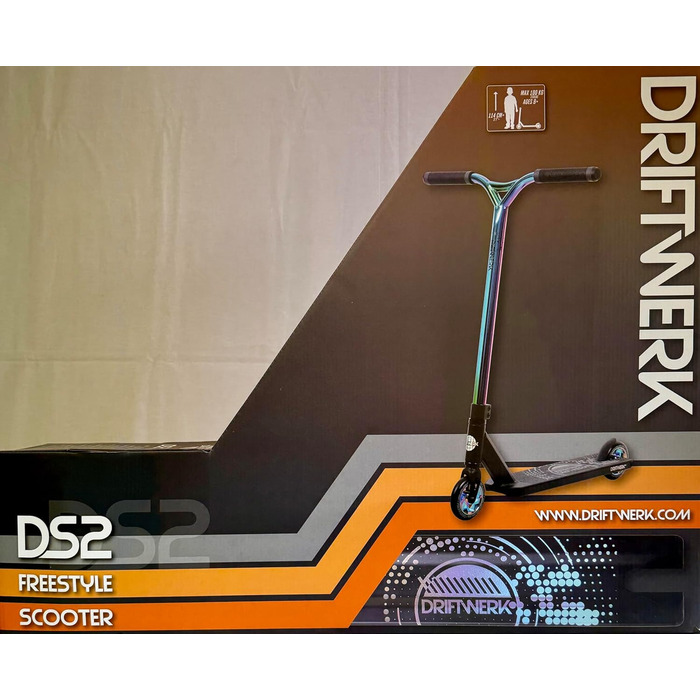 Дитячий трюковий самокат Driftwerk DS2 Neo Holo, фрістайл ролер