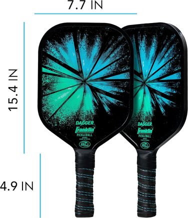 Набір для піклболу Franklin Sports: 2 ракетки Dolch зі скловолокна та 4 м’ячі X-40, сертифікований USAPA, для 2 гравців