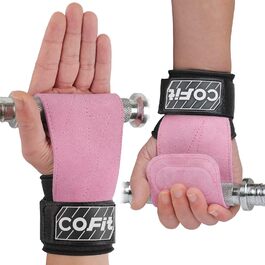 Напульсники для важкоатлетичного тренування COFIT, підтримуючі бандажі на зап'ястя для станової тяги та силових вправ, аксесуари для захисту суглобів та покращення хвату, рожеві