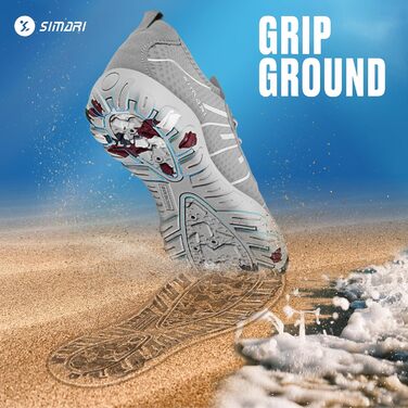 Водні черевики SIMARI WP001 для жінок та чоловіків, швидковисихаючі, для плавання, дайвінгу, серфінгу, йоги та відпочинку на природі, WP001, Lila (40 EU, 229 Gray)