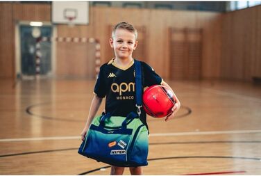 Спортивна сумка Kinder з відділенням для взуття, 2 бічними кишенями, регульованим плечовим ременем, 100% поліестер, 45×28×22 см, 600 г (Блакитна)