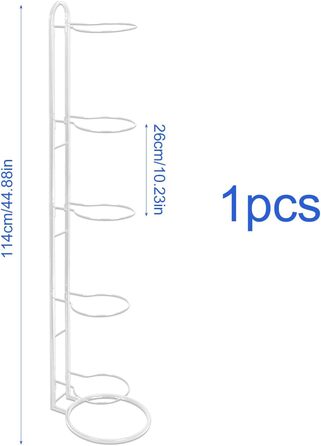 Підставка для м'ячів XIAQICA: тримач для 5 м'ячів, знімна конструкція, стабільна та міцна. Підходить для баскетболу та футболу (білий)