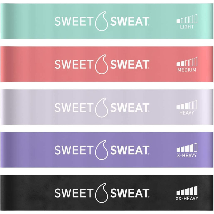 Міні-гуми для фітнесу Sweet Sweat (5 шт) | Опір, йога, фізіотерапія | Натуральний каучук + сумка