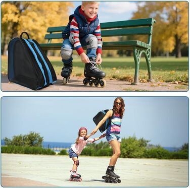 Сумка для роликів Flintronic, для дітей, велика місткість, з регульованим плечовим ременем, блакитна