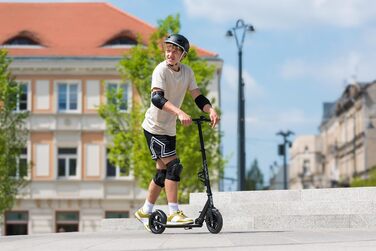 Скутер Raven Roller Cityroller Kickroller Snug AIR з повітряними колесами, дзвіночком та тримачем для пляшки (200 мм, Snug Black)