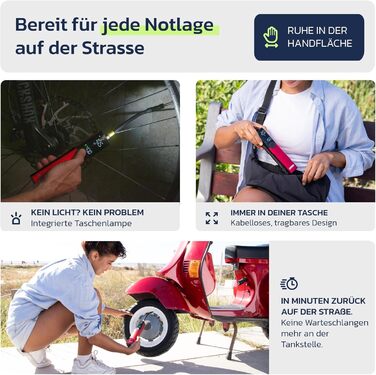 Електрична велосипедна помпа Woowind BP188 з акумулятором, 120-150 PSI, компресор для авто, мотоцикла та велосипеда, сумісна з усіма клапанами