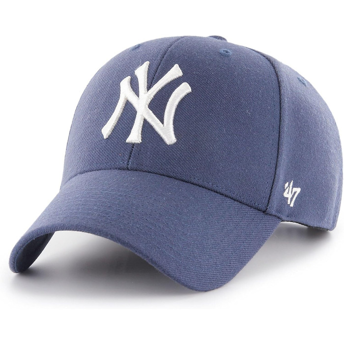 Кепка бейсболка New York Yankees 47 MLB з регульованим закриттям на липучці, вигнутий козирок, логотип команди, універсальний розмір