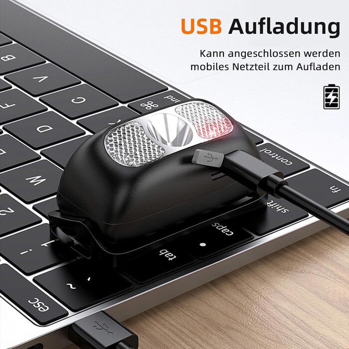 Налобний ліхтар SuperFire LED, 2 шт., перезаряджається USB, з червоним миготком, 5 режимів, регульований, для дорослих та дітей, біг, рибалка, кемпінг, водонепроникний, чорний