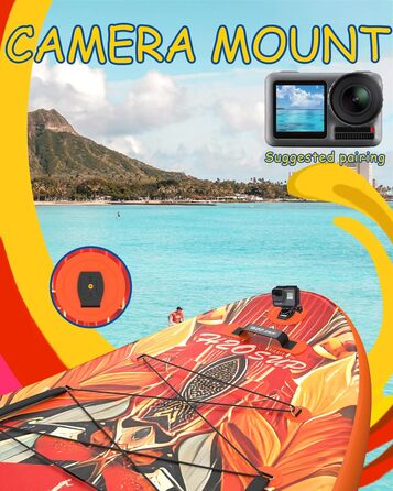 Надувне SUP-борд H2OSUP: широкий, стабільний дизайн, аксесуари преміум-класу, для риболовлі, йоги, Orange