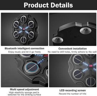 Музичний бокс для боксу з Bluetooth, настінна смарт-боксерська машина з рукавичками для тренування дорослих і дітей