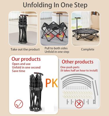 Батут фітнес складаний 106 см, вантажопідйомність 200 кг, регульована ручка (3 положення), тихий, для дітей та дорослих, для дому/вулиці