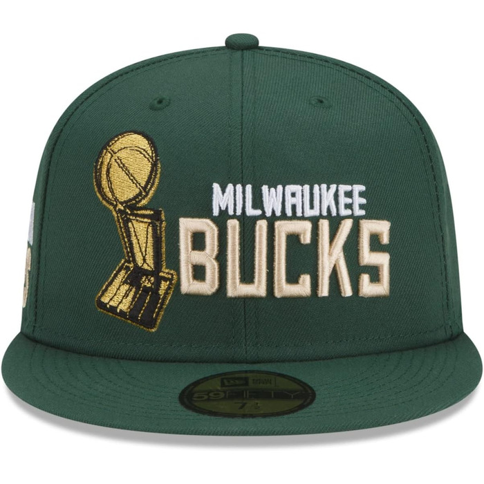 Кепка New Era 59Fifty з логотипом NBA Champions Milwaukee Bucks, зелений колір (62)