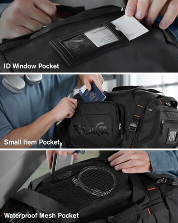 Спортивна сумка-рюкзак Tolaccea 40L з відділеннями для взуття, мокрого одягу та ноутбука 15.6