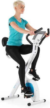 Capital Sports Azura Air Heimtrainer: Складний велотренажер для дому з магнітним опором та тримачем для планшета, білий/блакитний