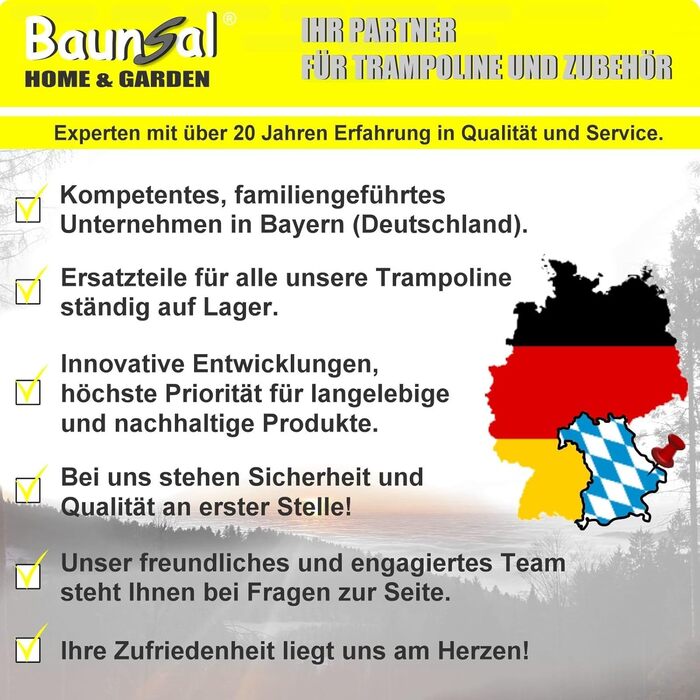 Трамплін для саду Outdoor FGOS Ø 366 см (жовто-чорний) - Комплект для дітей