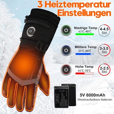 Обогріваючі рукавички SVPRO 5V 6000mAh - водонепроникні та вітронепроникні рукавички для катання на лижах, полювання, мотоциклів та піших прогулянок