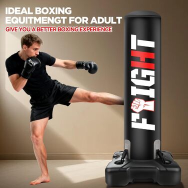 Боксерський мішок стоячий NZQXJXZ 175 см з помпою та рукавичками для боксу, комплект для кікбоксингу, MMA, Муай Тай, домашній спортзал