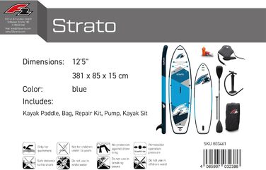 Надувний SUP-борд F2 Strato Limited Edition 2024 (12'5'') - блакитний, розмір на вибір
