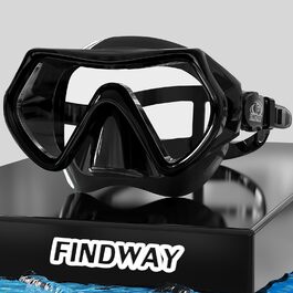Маска для плавання Findway Taucherbrille: для дорослих та підлітків, чорна, з силіконовим ремінцем, антифог, HD скло