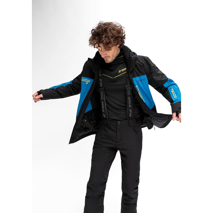 Чоловіча гірськолижна куртка Maier Sports Beskid 60 Black/Imperial Blue: водонепроникна, дихаюча, з 4-стороннім стретчем та утепленням mTHERM