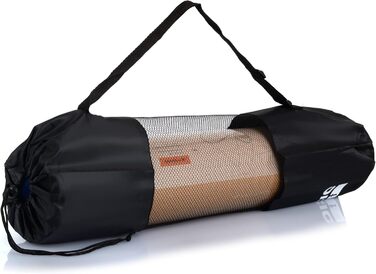 Гімнастичний килимок для йоги з чохлом, нековзний, TPE, 183x61x0,6 см, зелений, для фітнесу, пілатесу та спорту