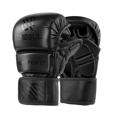 Рукавички для MMA Sanabul Essential 7oz | Тренувальні гібридні рукавички для спарингу MMA (Чорні, Розмір L/XL)
