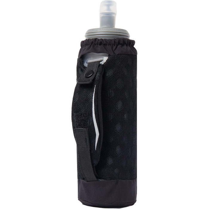 Nathan ExoDraw Grip Free Running Soft Flask 530 мл, BPA-free, з чохлом, сталь-сірий/чорний/червоний, пляшка для води для бігу