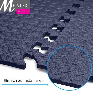 Захисні мати-пазли Meisterhome 60x60 см, 6 шт, Tardis Blue, підлогові EVA мати для спорту, тренажерного залу, дитячої кімнати, комплект 2.16 м²