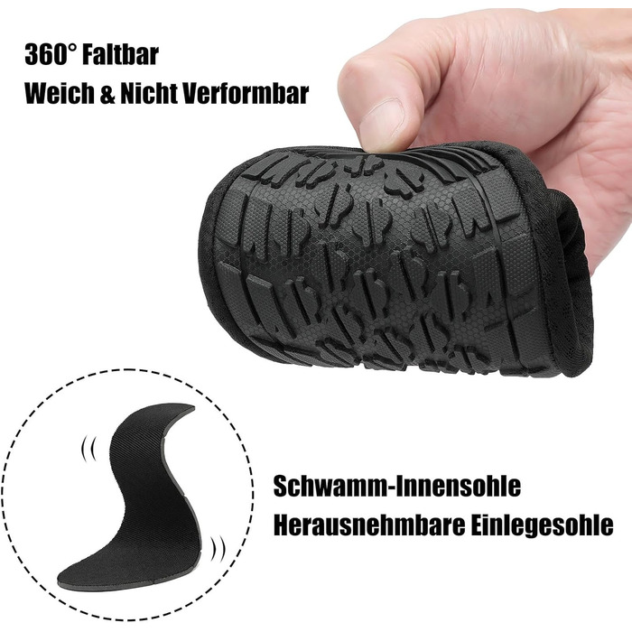 Чоботи для плавання Saguaro: чоловічі та жіночі, швидковисихаючі, для пляжу, серфінгу, з неопрену, розмір EU 36-47 (Чорний, 40/41 EU)