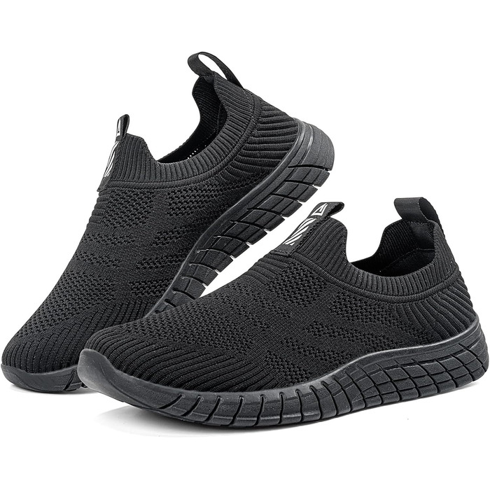Чоловічі сліпони без шнурівки: зручні кросівки для спорту та повсякденного носіння (40 EU, чорний)