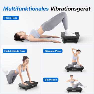 Вібраційна платформа MERACH для тренувань всього тіла, побудова та формування м'язів, автоматичне регулювання швидкості, Bluetooth-динамік, чорний