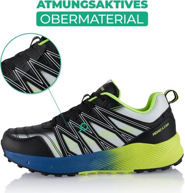 Черевики для піших прогулянок для жінок та чоловіків, трекінгові черевики, дихаючі, чорно-зелені (36 EU)