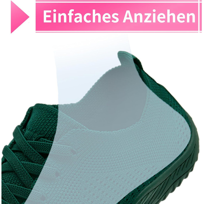 Жіночі кросівки Barfuss: легкі дихаючі сліпони для дому та занять спортом (42 EU, темно-зелені)