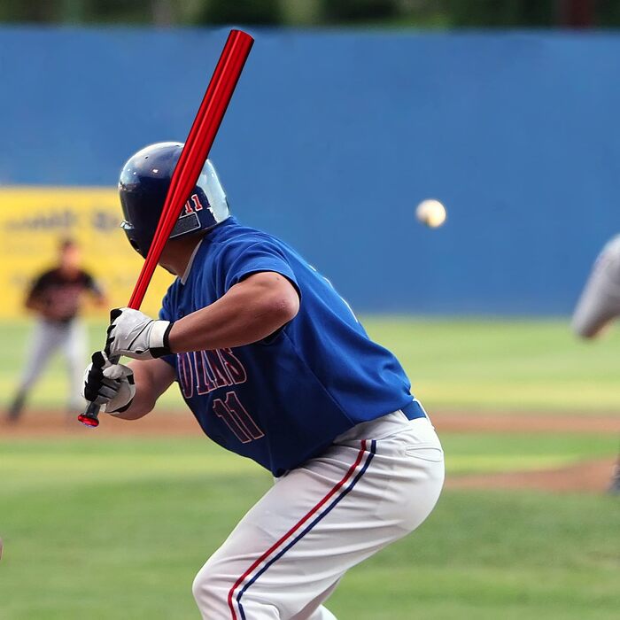 Біта бейсбольна Relaxdays алюмінієва 86 см, червона, з нековзкою ручкою для софтболу