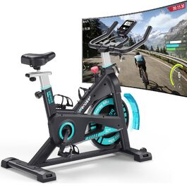 Магнітний велотренажер WENOKER Ergometer до 160 кг, безшумний домашній тренажер для фітнесу, регулювання сидіння, чорно-синій