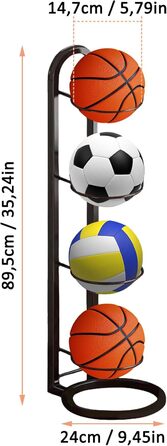 Стійка для зберігання м'ячів: баскетбол, футбол, волейбол (4 яруси)