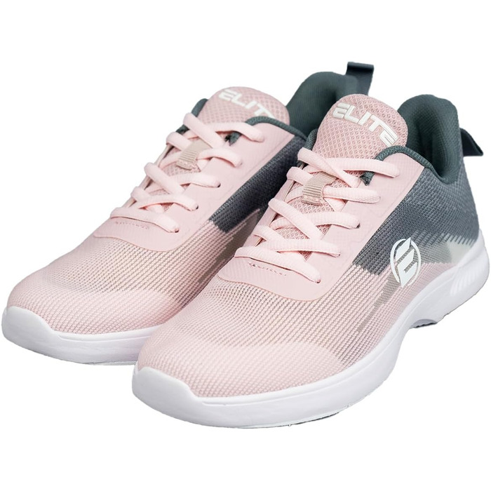 Жіночі боулінгові туфлі Elite Dash: універсальні підошви, ультралегкі, Mono-Mesh, спортивний стиль, сірий/рожевий, 38.5 EU 38 EU