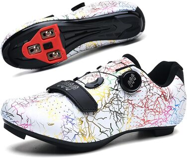 Велотуфлі для чоловіків та жінок SPD/SPD-SL: гоночні, MTB, комфортні, дихаючі, для катання на велосипеді (білі, 42 EU)