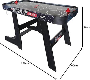 Стіл для повітряного хокею Sport1 Vertikal Klapptisch: компактний, з вентилятором 12V, розмір 121x60x76 см, з підсвіткою та рахунком